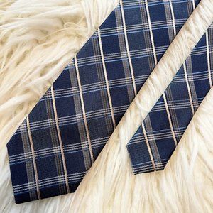 Pronto Uomo Blue & Gray Plaid Narrow Tie